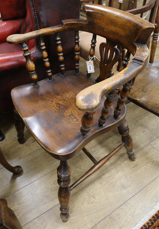 An elm and beech smokers bow chair